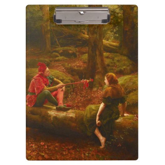 Touchstone and Audrey (Jester Teasing Lady Lover) Klemmbrett (Vorderseite)