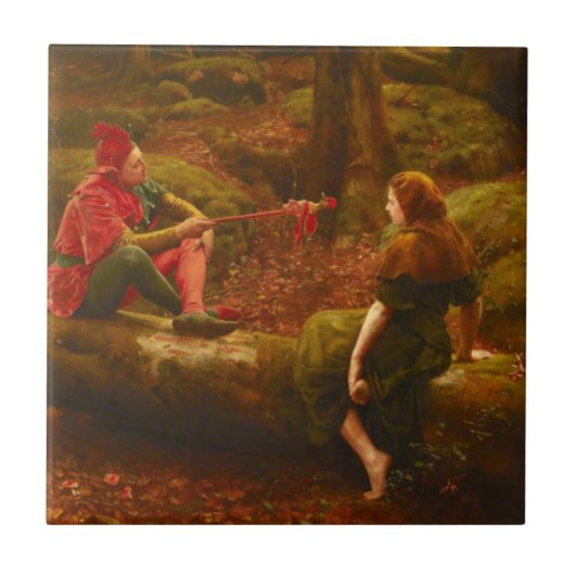 Touchstone und Audrey (von John Collier) Fliese (Vorderseite)