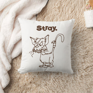Tough Alley Cat Cartoon - Funny Tomcat Höhenlage Kissen