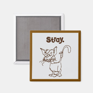 Tough Alley Cat Cartoon - Funny Tomcat Höhenlage Magnet