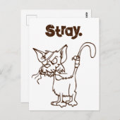 Tough Alley Cat Cartoon - Funny Tomcat Höhenlage Postkarte (Vorne/Hinten)