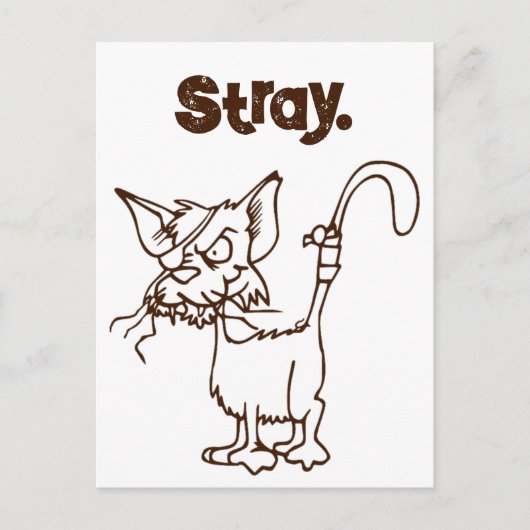 Tough Alley Cat Cartoon - Funny Tomcat Höhenlage Postkarte (Vorderseite)