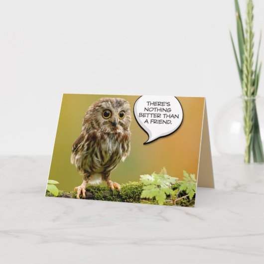 "Tough Baby Owl" Freundschaft Karte (Vorderseite)