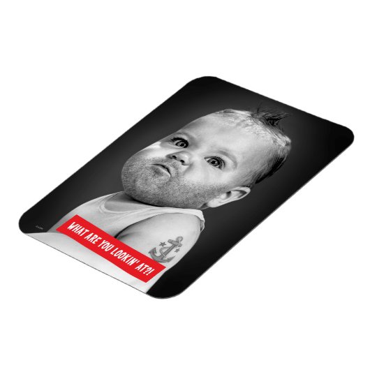 Tough Beared Baby Boy Magnet (Linke Seite)