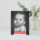 Tough Beared Baby Boy Postkarte (Stehend Vorderseite)