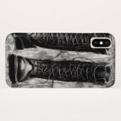 Tough Biker Black Lace Up Boots Drawing Case-Mate iPhone Hülle (Rückseite (Horizontal))