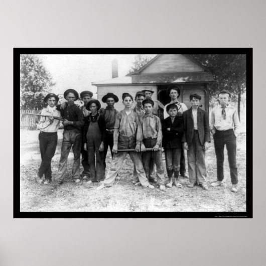 Tough Boy Baseball Team 1908 Poster (Vorne)