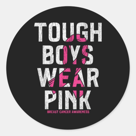 Tough Boys Wear Nk Breast Cancer Awareness Shirts Runder Aufkleber (Vorderseite)