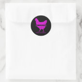 Tough Chick Fibromyalgie Krieger - Bewusstsein Runder Aufkleber (Tasche)