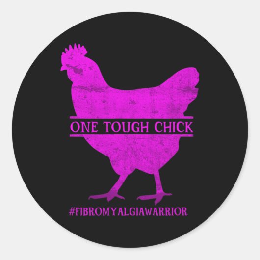 Tough Chick Fibromyalgie Krieger - Bewusstsein Runder Aufkleber (Vorderseite)