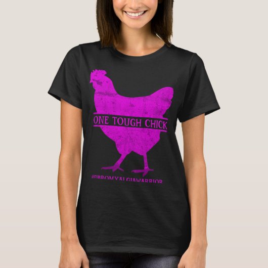 Tough Chick Fibromyalgie Krieger - Bewusstsein T-Shirt (Vorderseite)
