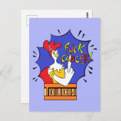 Tough Chick White Ribbon F**k Krebs Postkarte (Vorne/Hinten)
