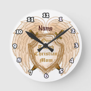 Tough Christian Mama  Runde Wanduhr