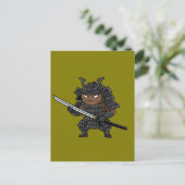 Tough Coconut Samurai Guardian Katana Illustration Postkarte (Stehend Vorderseite)