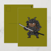 Tough Coconut Samurai Guardian Katana Illustration Postkarte (Vorne/Hinten)