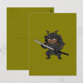 Tough Coconut Samurai Guardian Katana Illustration Postkarte (Vorne/Hinten)
