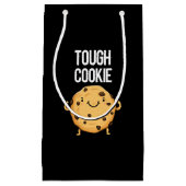 Tough Cookie Funny Cookie Pun Dark BG Kleine Geschenktüte (Vorderseite)