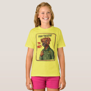 Tough-Dog-Attitüde – Vintage-Militär-Tierkunst T-Shirt