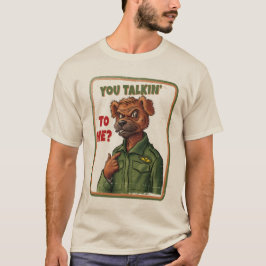 Tough Dog Attitude – Vintage Military Animal Art T-Shirt