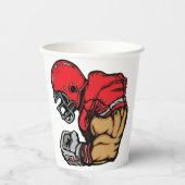 Tough Football Warrior Mascot Red Helmet Muskel Pappbecher (Vorderseite)