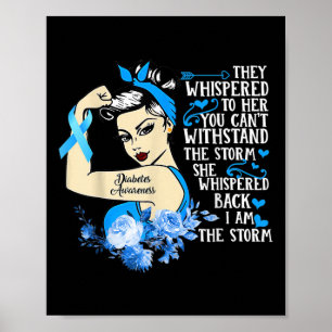 Tough Girl Ribbon I'm Storm Diabetes Awarenes Poster