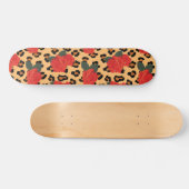 Tough Girl Rote Rosen und Leopard Print Skateboard (Horizontal)