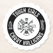 Tough Girls Carry Halligans Feuerwehrmann Cool Untersetzer (Vorderseite)