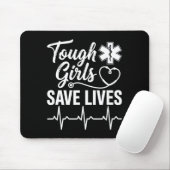 Tough Girls Save Lives Ems Paramedic Emt Stethosco Mousepad (Mit Mouse)