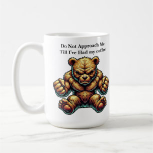Tough Guy wütender muskulöser Teddybär Farb-Kunst  Kaffeetasse