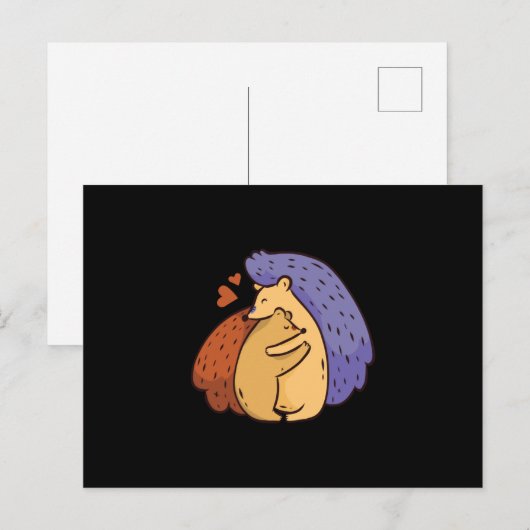 Tough Igel Liebe Postkarte (Vorne/Hinten)