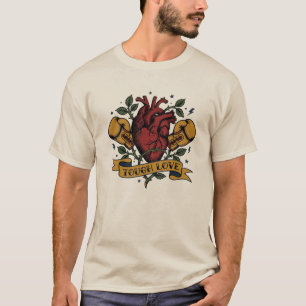 Tough Love Boxen Herz Rose Tattoo Flash Stark T-Shirt
