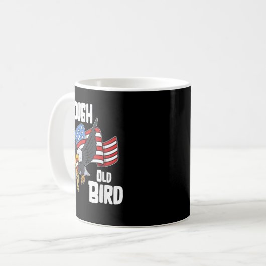Tough Old Bird Patriotic USA Flag Eagle Graphic  Kaffeetasse (Vorderseite Links)