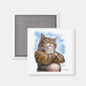 Tough Tabby Katze Cartoon Magnet (Vorderseite/Rückseite)