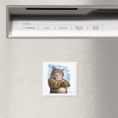 Tough Tabby Katze Cartoon Magnet (In Situ (Geschirrspüler))