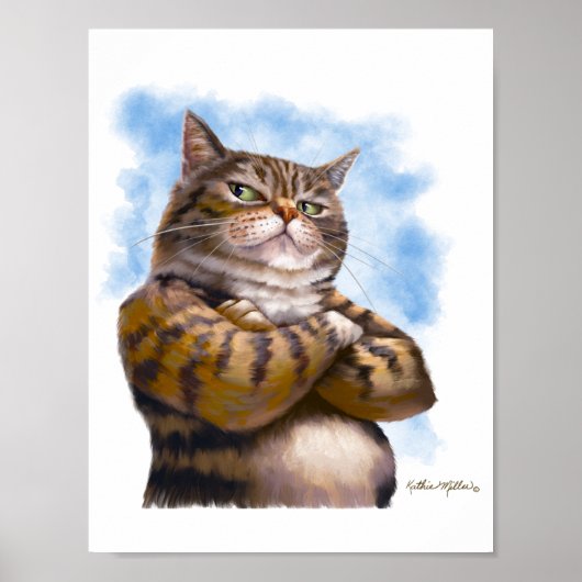 Tough Tabby-Katze Cartoon Poster (Vorne)