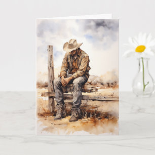 "Tough Trails, Tender Hearts" Western Beileid Karte