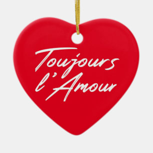 Toujours l'Amour - Ewige Liebe für die Hochzeit Keramik Ornament