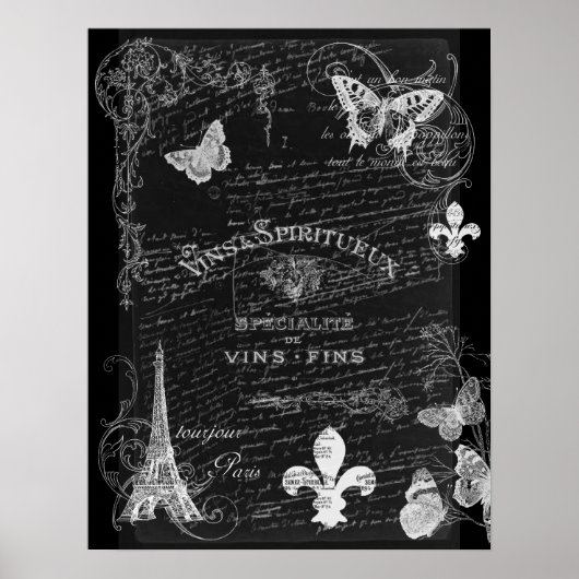 Toujours Paris Collage Art Poster (Vorne)