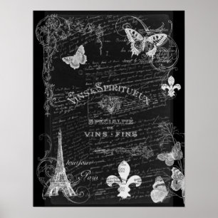 Toujours Paris Collagen-Kunst-Plakat Poster