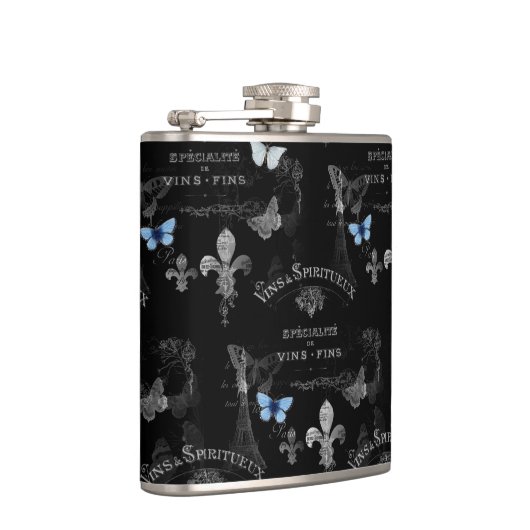 Toujours Paris Schmetterlings-Collagen-Flasche Flachmann (Rechts)