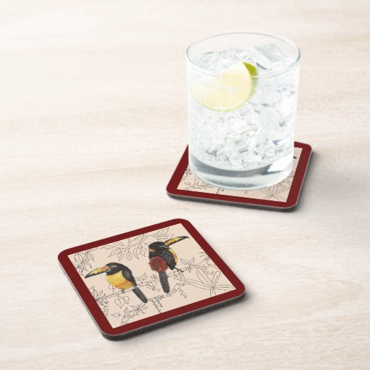 Toukane auf einem Untersetzer-Set Getränkeuntersetzer (Rechte Seite)