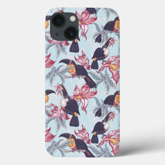 Toukane mit exotischen Blume Case-Mate iPhone Hülle (Rückseite)