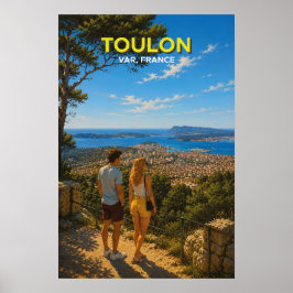 Toulon Mont Faron – Vintage Reiseplakat Poster