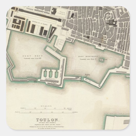 Toulon Quadratischer Aufkleber (Vorderseite)