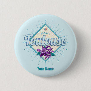 Toulouse City France Retro Violets Vintag Souvenir Button
