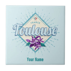 Toulouse City France Retro Violets Vintag Souvenir Fliese