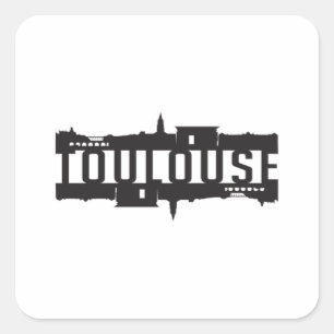 Toulouse City Skyline Cityscape Funny Gift Quadratischer Aufkleber