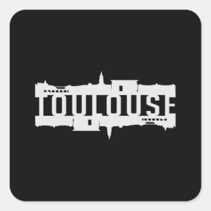 Toulouse City Skyline Cityscape Trip Funny Gift Quadratischer Aufkleber