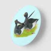 Toulouse Dewlap Geese Runde Wanduhr (Winkel)