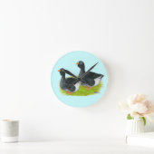 Toulouse Dewlap Geese Runde Wanduhr (Zuhause)